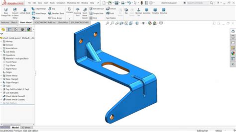 sheet metal indent|sheet metal gusset solidworks.